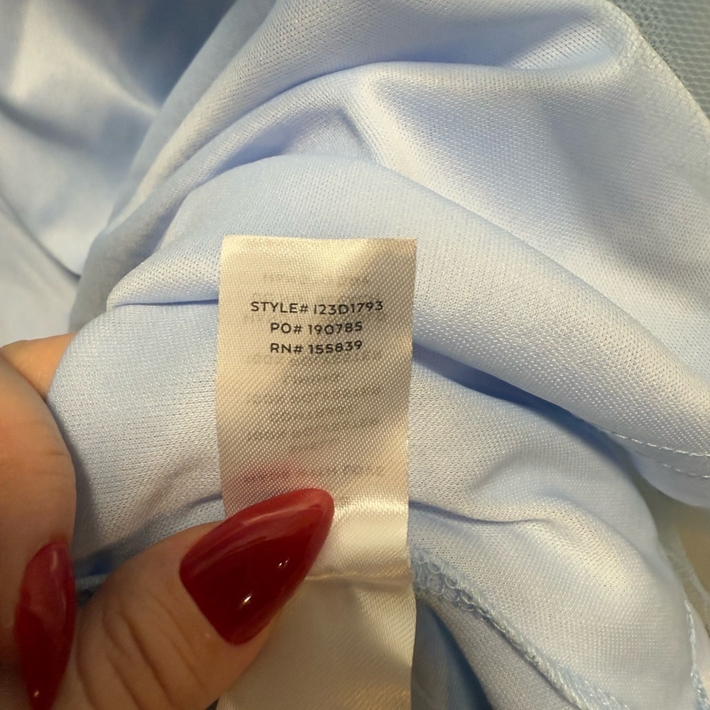 Lulus Lovely Flirtation Light Blue Tulle Strapless Bustier Mini Dress size L - Picture 10 of 11